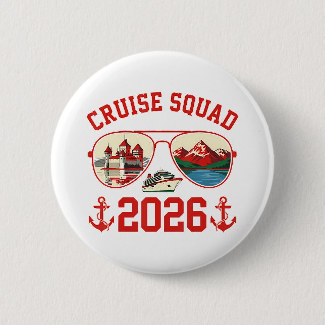 Cruise Squad Switzerland Vacation Trip 2026 Button (Front)