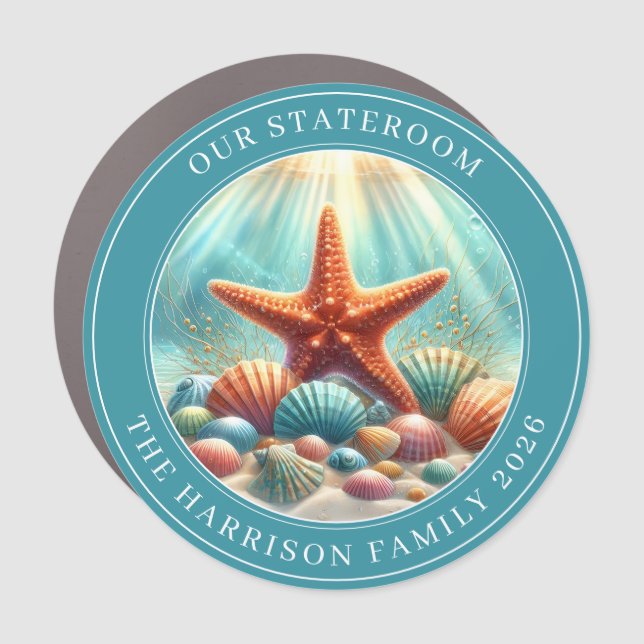 Cruise Starfish Decor Door Personalized Magnet (Front)
