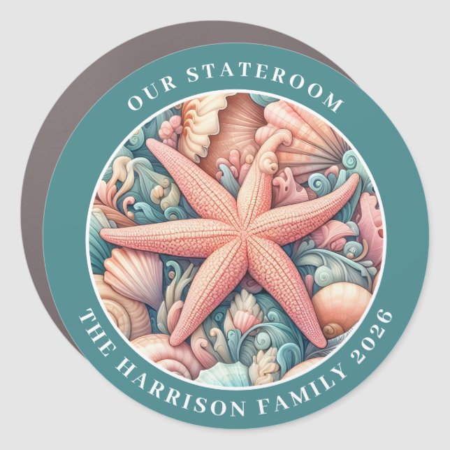 Cruise Starfish Decor Door Personalized Magnet (Front)