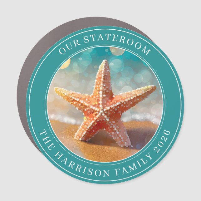 Cruise Starfish Decor Door Personalized Magnet (Front)