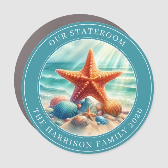 Cruise Starfish Decor Door Personalized Magnet (Front)