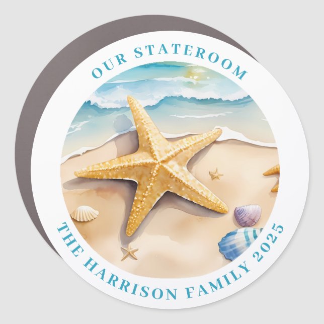 Cruise Starfish Decor Door Personalized Magnet (Front)
