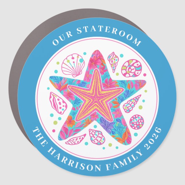 Cruise Starfish Decor Door Personalized Magnet (Front)