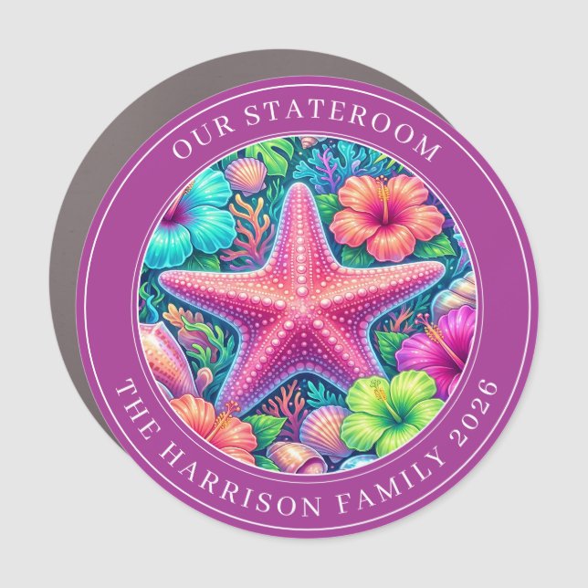 Cruise Starfish Decor Door Personalized Magnet (Front)