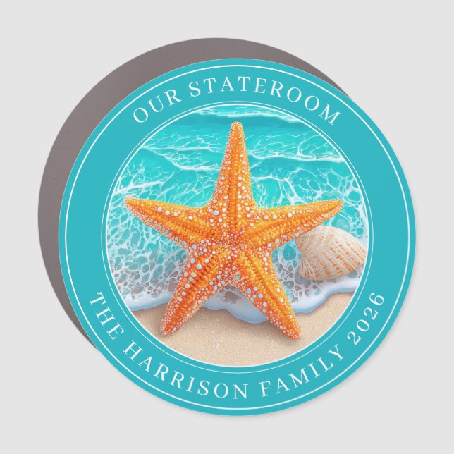 Cruise Starfish Decor Door Personalized Magnet (Front)