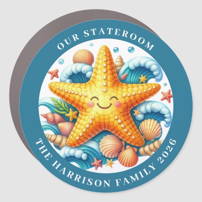 Cruise Starfish Decor Door Personalized Magnet (Front)