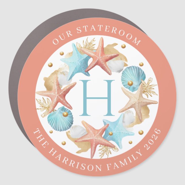 Cruise Starfish Decor Door Personalized Magnet (Front)