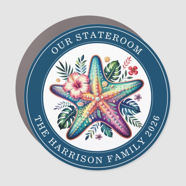 Cruise Starfish Decor Door Personalized Magnet (Front)