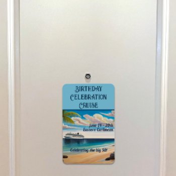 Cruise Stateroom Door Tropical Beach Magnet by NightOwlsMenagerie at Zazzle