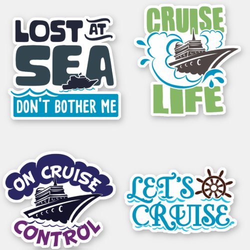 Cruise Stickers Set 1 Vacation Ship