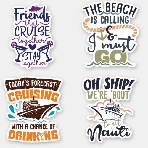 Cruise Stickers Set 2 Vacation Ship