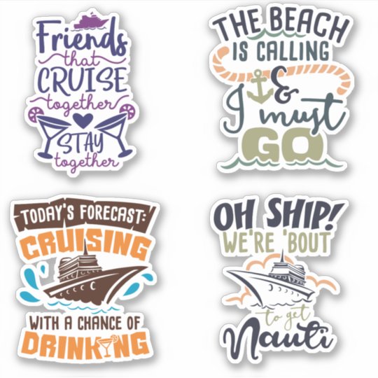 Cruise Stickers Set 2 Vacation Ship | Zazzle.com