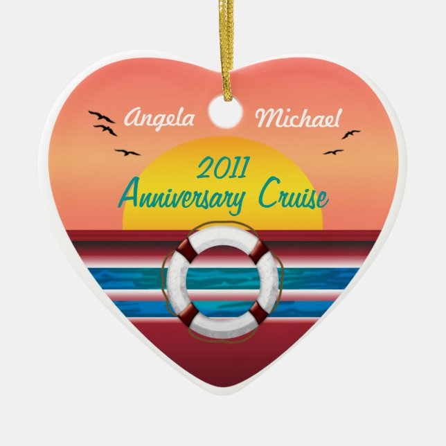 Cruise Sunset Design - Your Occasion Template Ceramic Ornament (Front)
