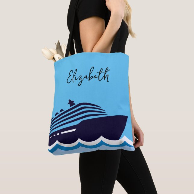 Cruise Theme Personalized Tote Bag (Close Up)