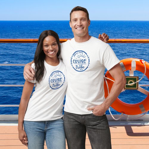 Cruise Tribe Family Vacation Navy Design T_Shirt