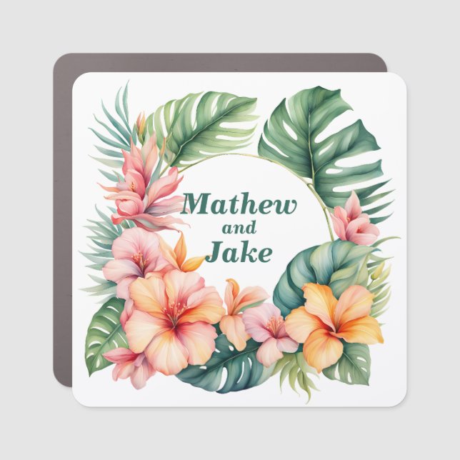 Cruise Tropical Decor Door Personalized Magnet (Front)