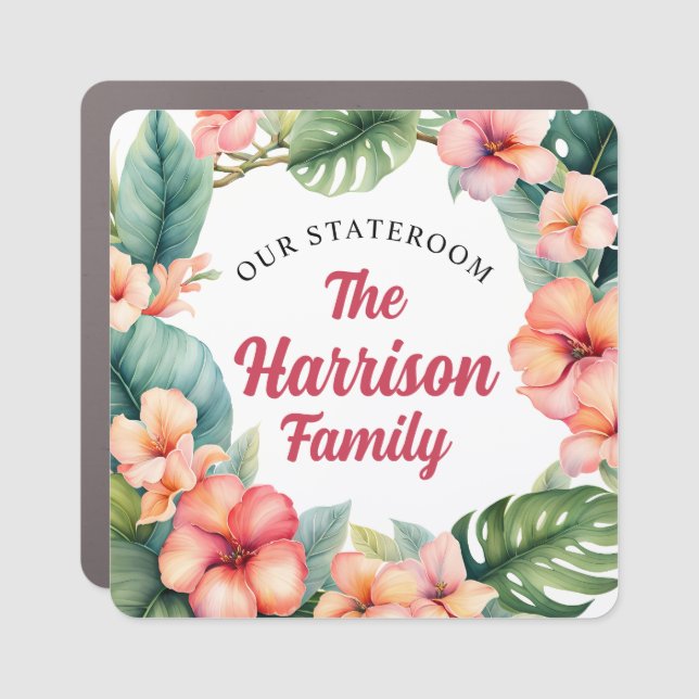 Cruise Tropical Decor Door Personalized Magnet (Front)