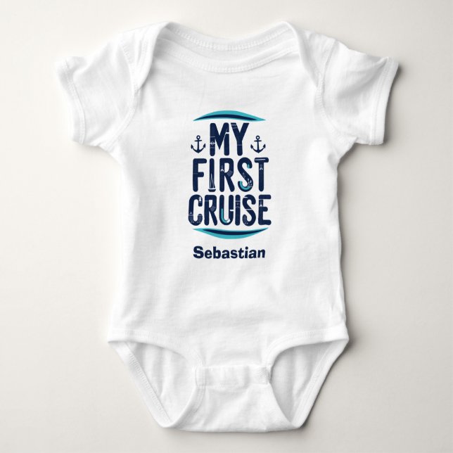 Cruise Vacation My First Cruise Personalized Baby Bodysuit (Front)