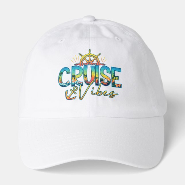 Cruise Vibes Baseball Hat Tropical Summer Vacation (Front)