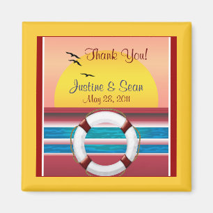 Cruise Wedding Personalized Favor Magnet