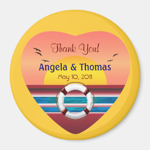 Cruise Wedding Personalized Favor Magnet
