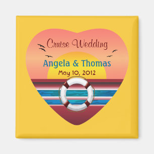 Cruise Wedding Personalized Favor Magnet