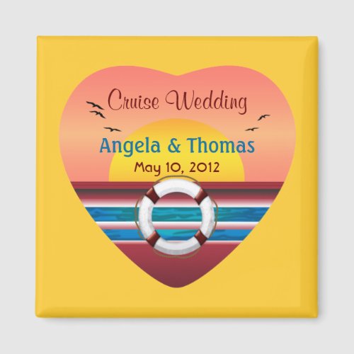 Cruise Wedding Personalized Favor Magnet