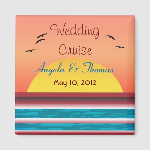 Cruise Wedding Personalized Sunset Favor Magnet