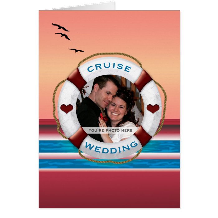 Cruise Wedding   Sunset Custom Photo Invitation Card
