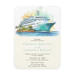 Cruise Wedding Watercolor Magnet