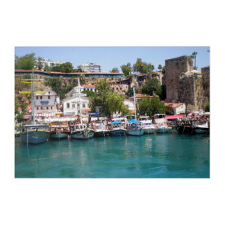 Cruise yachts near the port of Antalya Acrylic Print