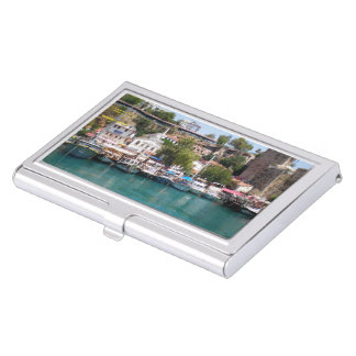 Cruise yachts near the port of Antalya Business Card Case