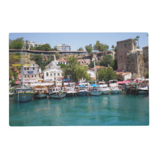 Cruise yachts near the port of Antalya Placemat