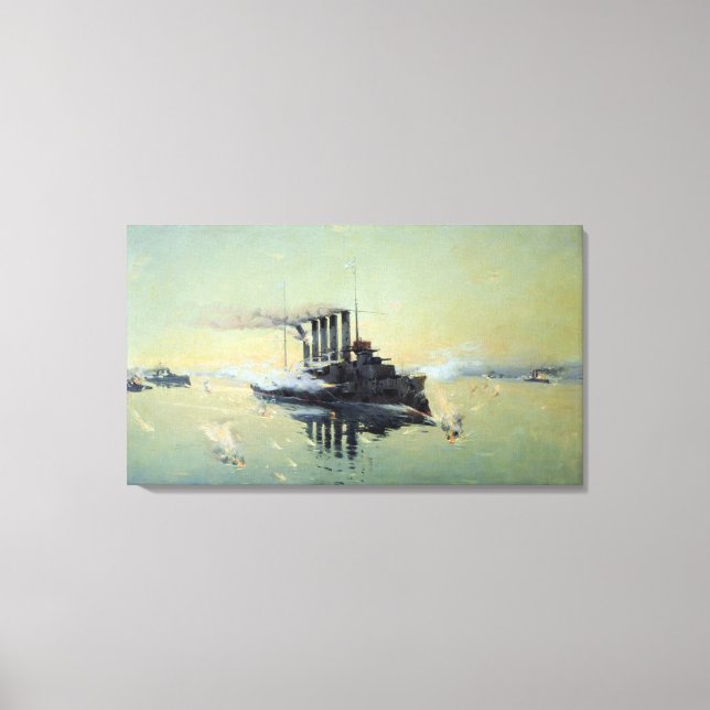 Cruiser Askold fighting Canvas Print (Front)