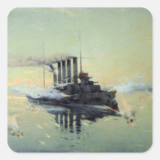 Cruiser Askold fighting Square Sticker (Front)