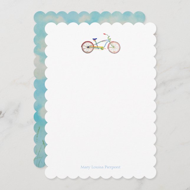 "Cruiser" Bike with sky Note Card (Front/Back)