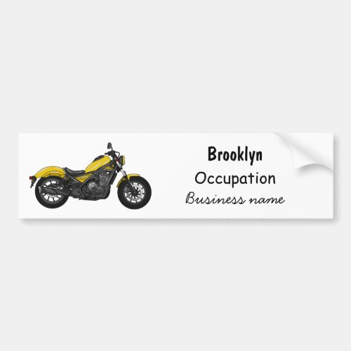 Cruiser motorcycle cartoon illustration bumper sticker