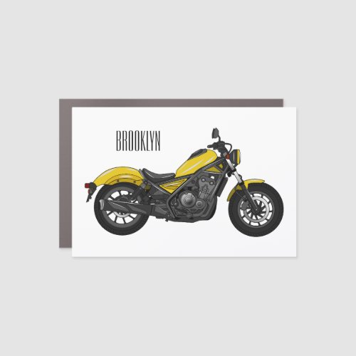 Cruiser motorcycle cartoon illustration car magnet