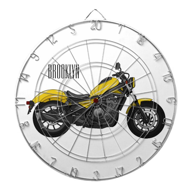 Cruiser motorcycle cartoon illustration  dart board (Front)
