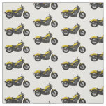 Cruiser motorcycle cartoon illustration fabric