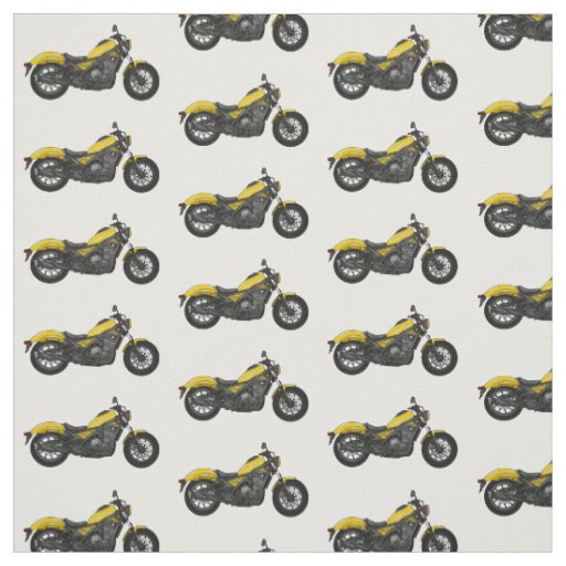 Cruiser motorcycle cartoon illustration fabric