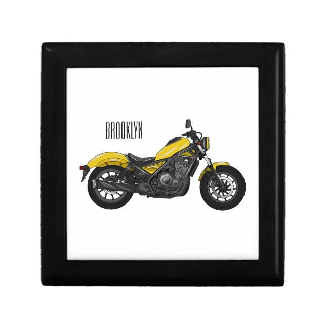 Cruiser motorcycle cartoon illustration gift box (Front)