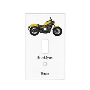 Cruiser motorcycle cartoon illustration light switch cover