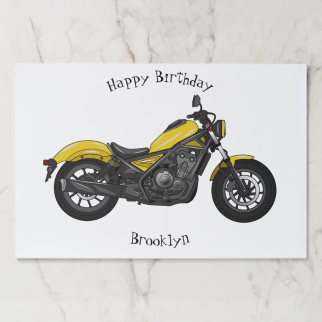 Cruiser motorcycle cartoon illustration  paper pad (Front)