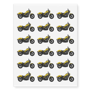 Cruiser motorcycle cartoon illustration temporary tattoos