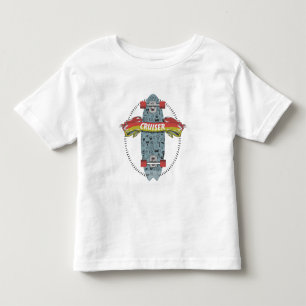 Cruiser Skateboard stick poke tattoo design Toddler T-shirt