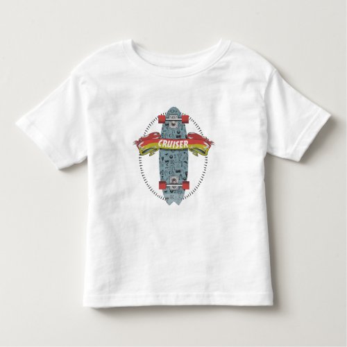 Cruiser Skateboard stick poke tattoo design Toddler T_shirt
