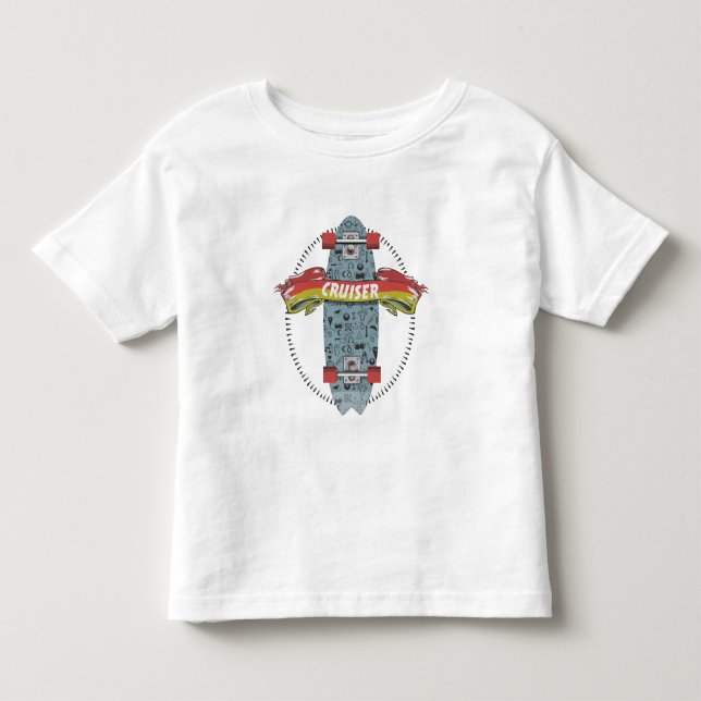Cruiser Skateboard stick poke tattoo design Toddler T-shirt (Front)
