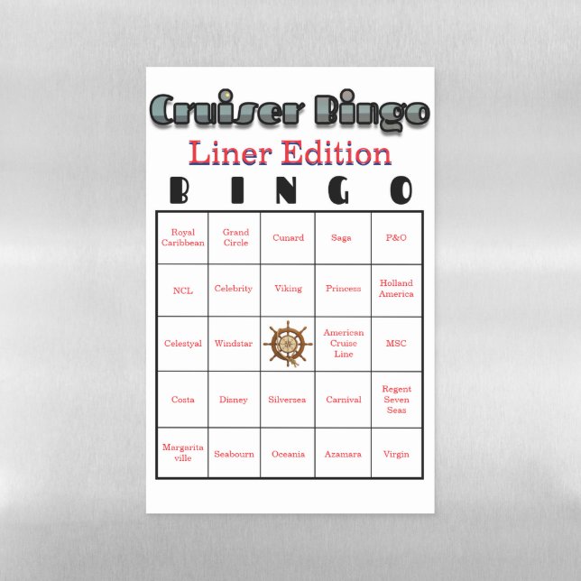 Cruiser's Bingo Liner Edition Magnetic Dry Erase Sheet (Vertical)