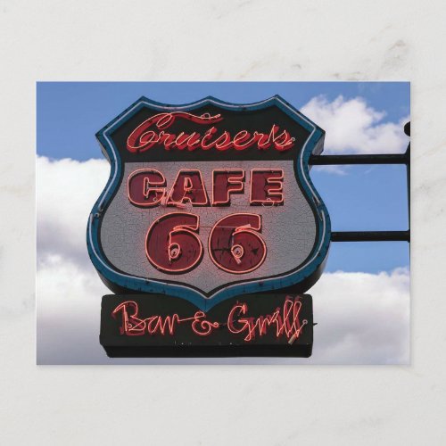 Cruisers Cafe 66 Bar and Grill in Williams Az Postcard
